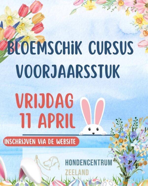flyer voor bloemschik cursus voorjaarsstuk